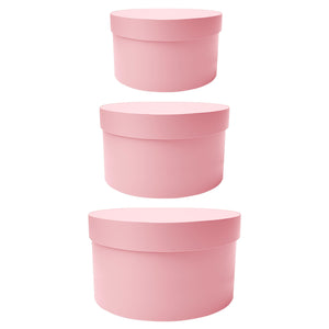 Round Gift Box Set - Pink - 3 Sizes