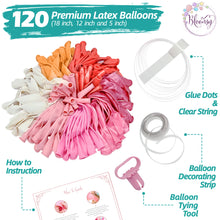 Load image into Gallery viewer, Pink Balloon Garland Kit | 120 Pack | Pink, Chrome Gold, White Balloons