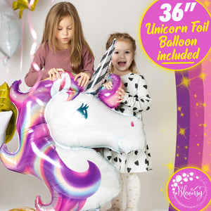 Unicorn Balloon Garland Kit | 120 Pack | Premium Unicorn Party Decoration | 14 Different Balloon Colors with 36" Unicorn Foil Balloon