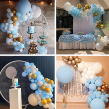 Load image into Gallery viewer, Baby Blue Balloon Garland Kit | 120 Pack | Baby Blue, Chrome Gold, Pearl White, White