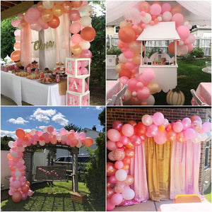 Pink Balloon Garland Kit | 120 Pack | Pink, Chrome Gold, White Balloons
