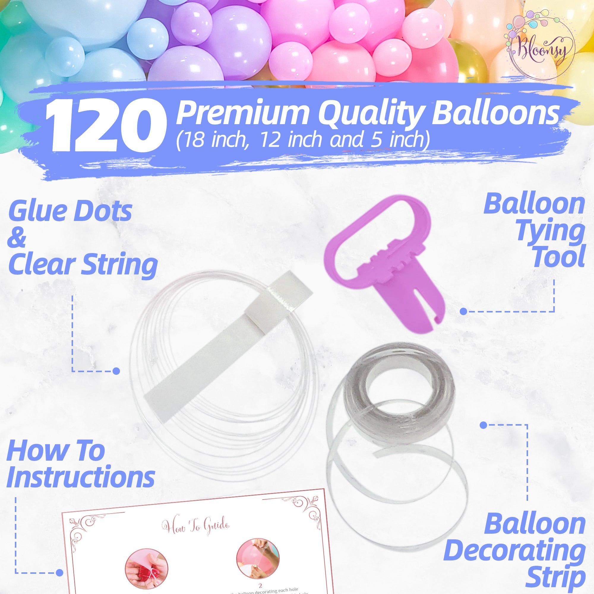 Pastel Balloon Garland Kit, 120 Pack