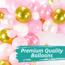 Load image into Gallery viewer, Pink Balloon Garland Kit | 120 Pack | Pink, Chrome Gold, White Balloons