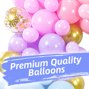 Pastel Balloon Garland Kit | 120 Pack | 8 Rainbow Colors, Chrome Gold Balloons
